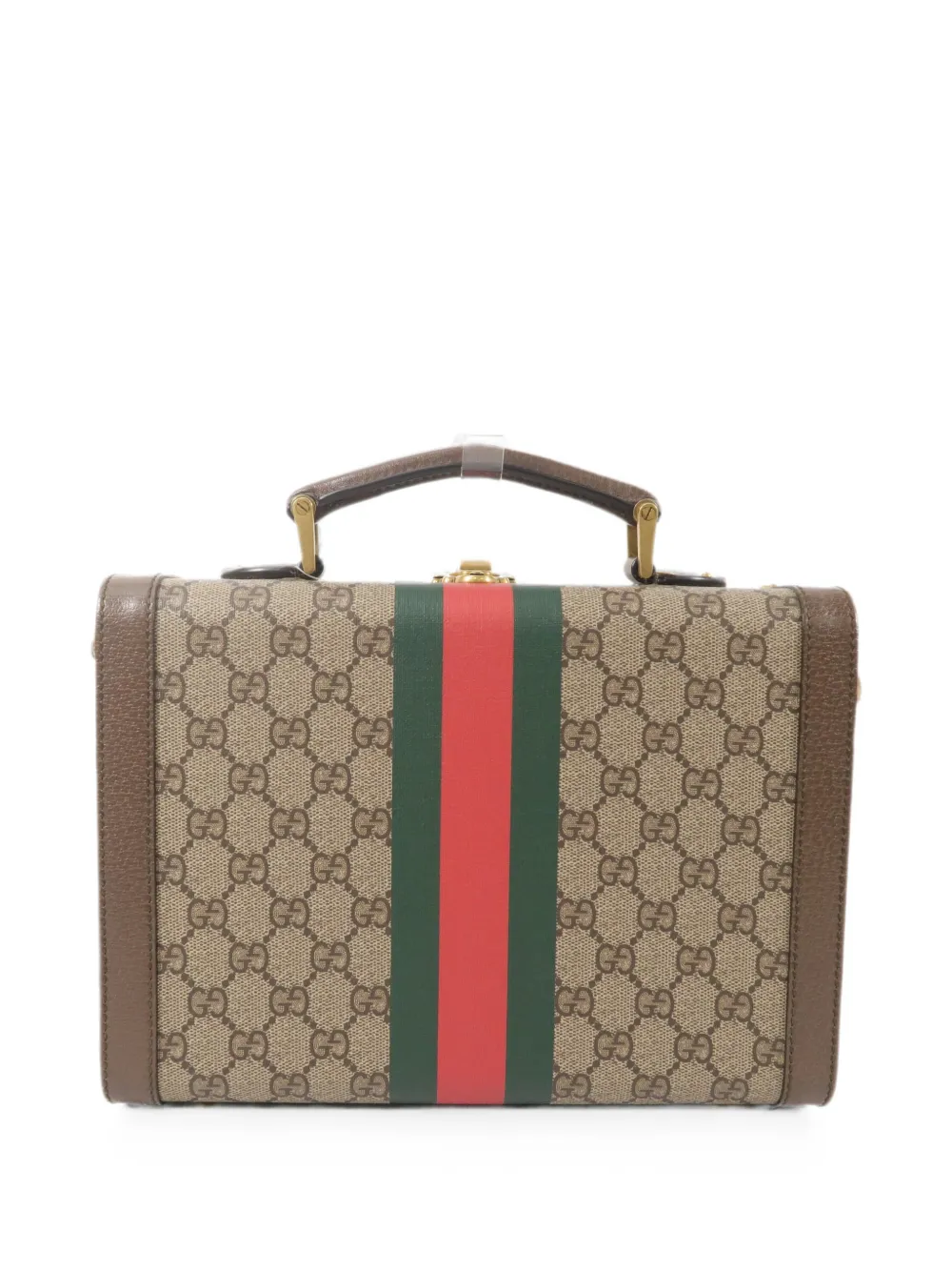 Gucci Pre-Owned Mittelgroße Supreme Savoy Schultertasche mit Monogrammmuster - Braun