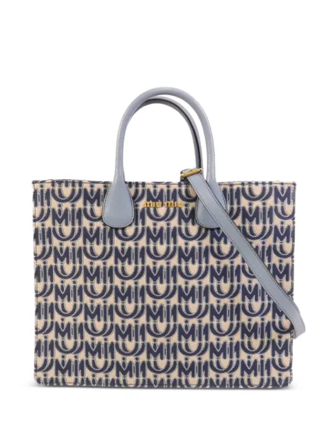 Miu Miu Pre-Owned logo-jacquard shoulder bag
