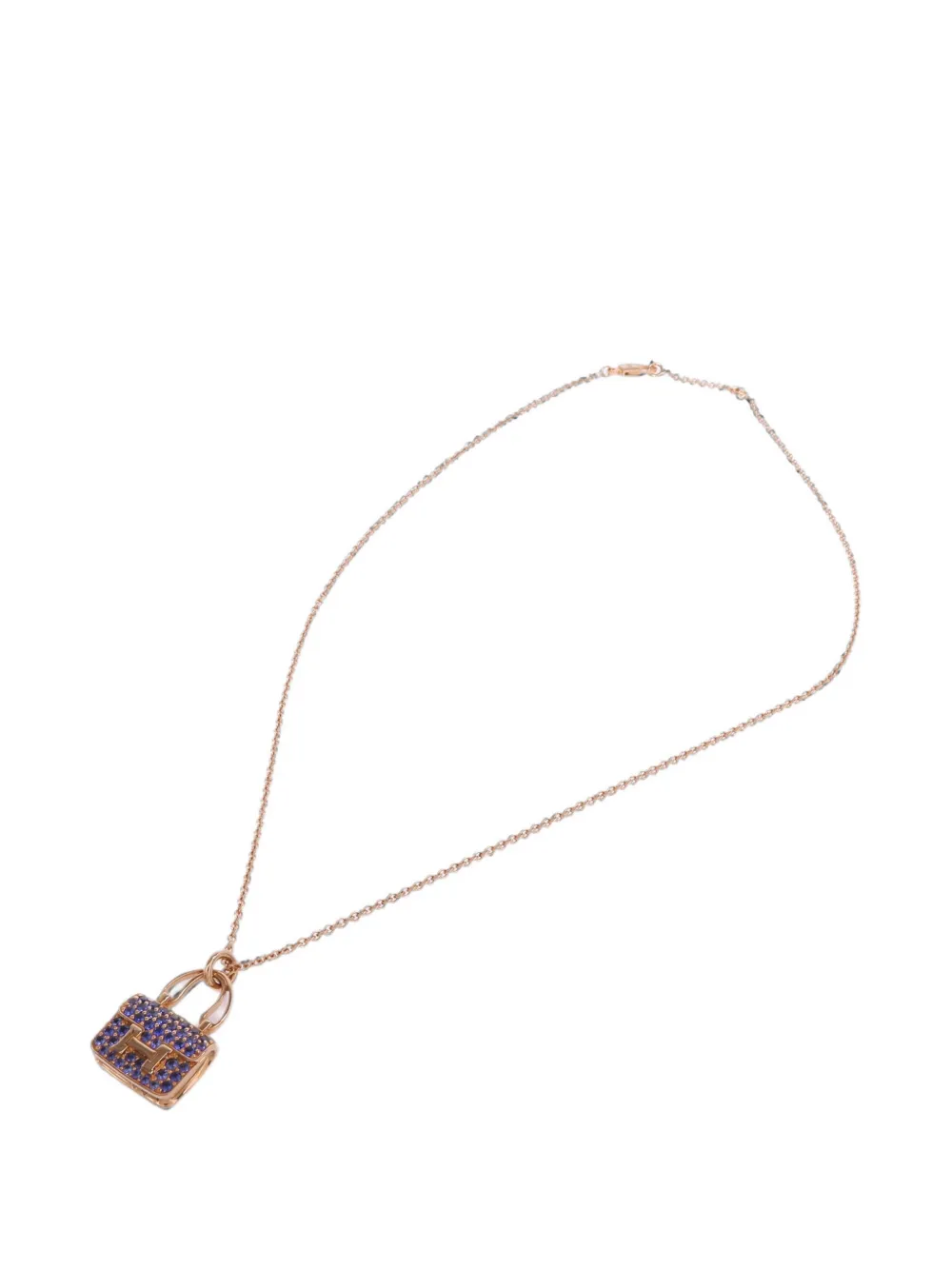Pre-owned Hermes Constance Sapphire Necklace In Pink