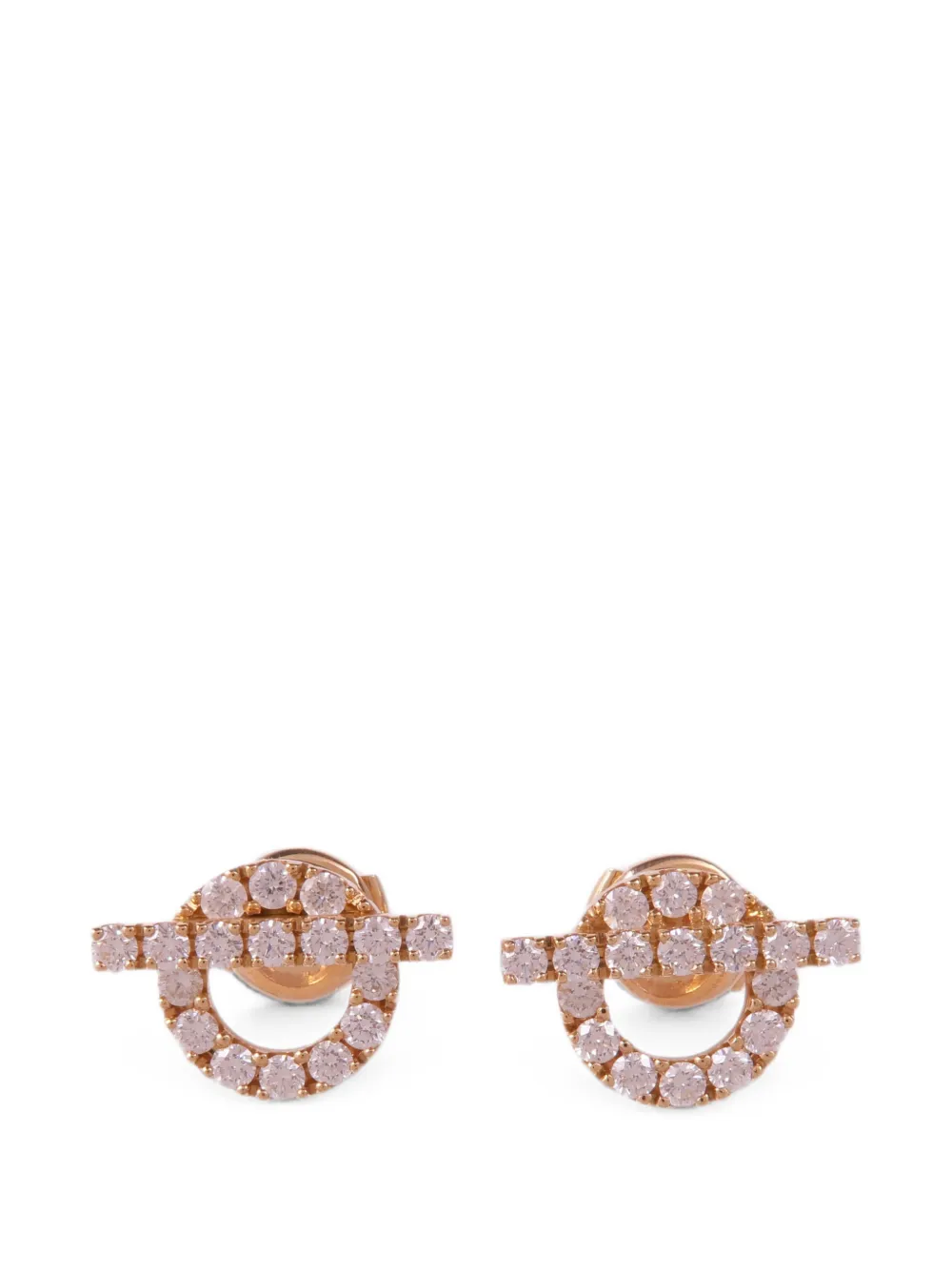 Pre-owned Hermes Finesse Diamond Earrings In Pink