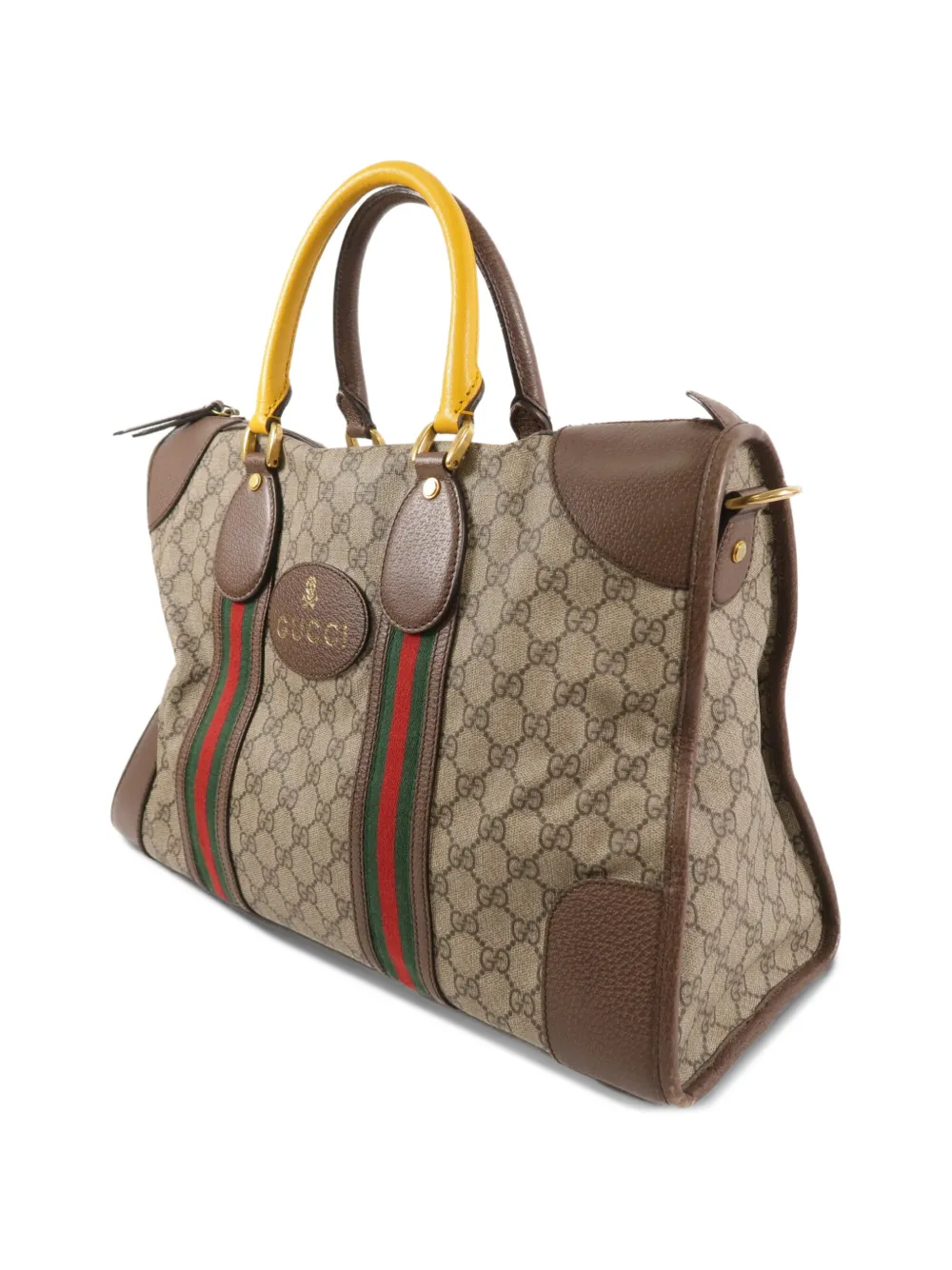 Gucci Pre-Owned GG Supreme Web Duffle Tote Bag | Neutrals | FARFETCH