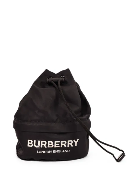 Burberry Pre-Owned logo-print drawstring bucket bag