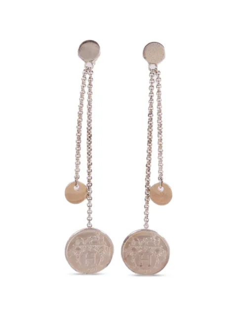 Hermès Pre-Owned aretes colgantes Ex-Libris