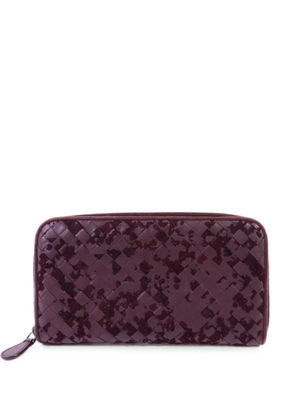 Bottega Veneta Pre-owned Intrecciato Zip-around Wallet in Purple
