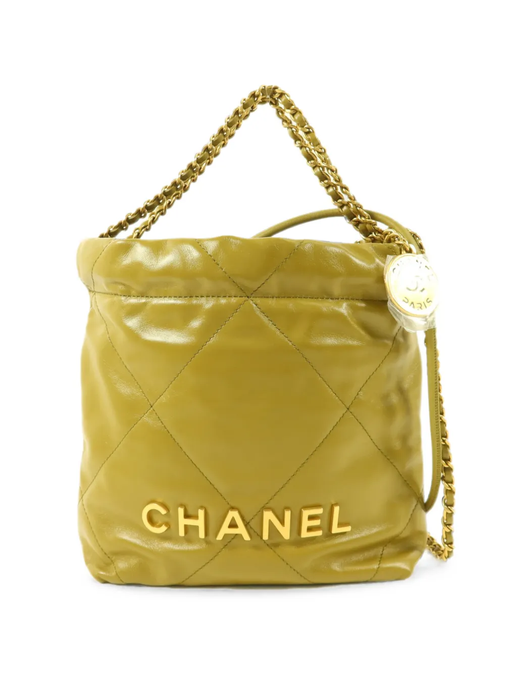 CHANEL Pre-Owned 22 mini quilted shoulder bag - Verde