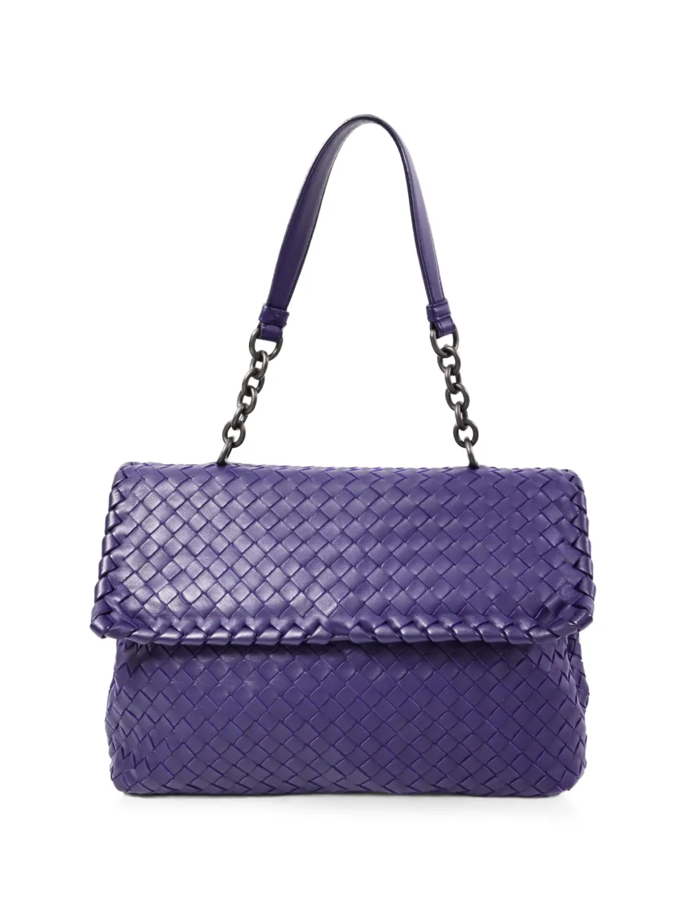 Bottega Veneta Pre-Owned Intrecciato chain shoulder bag - Blue
