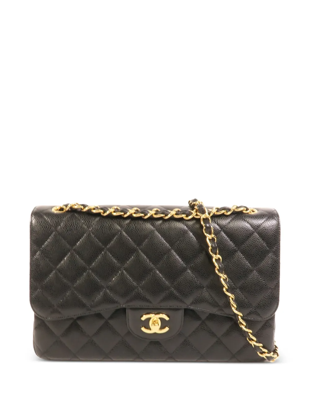 CHANEL Pre-Owned large Classic chain quilted shoulder bag - Black