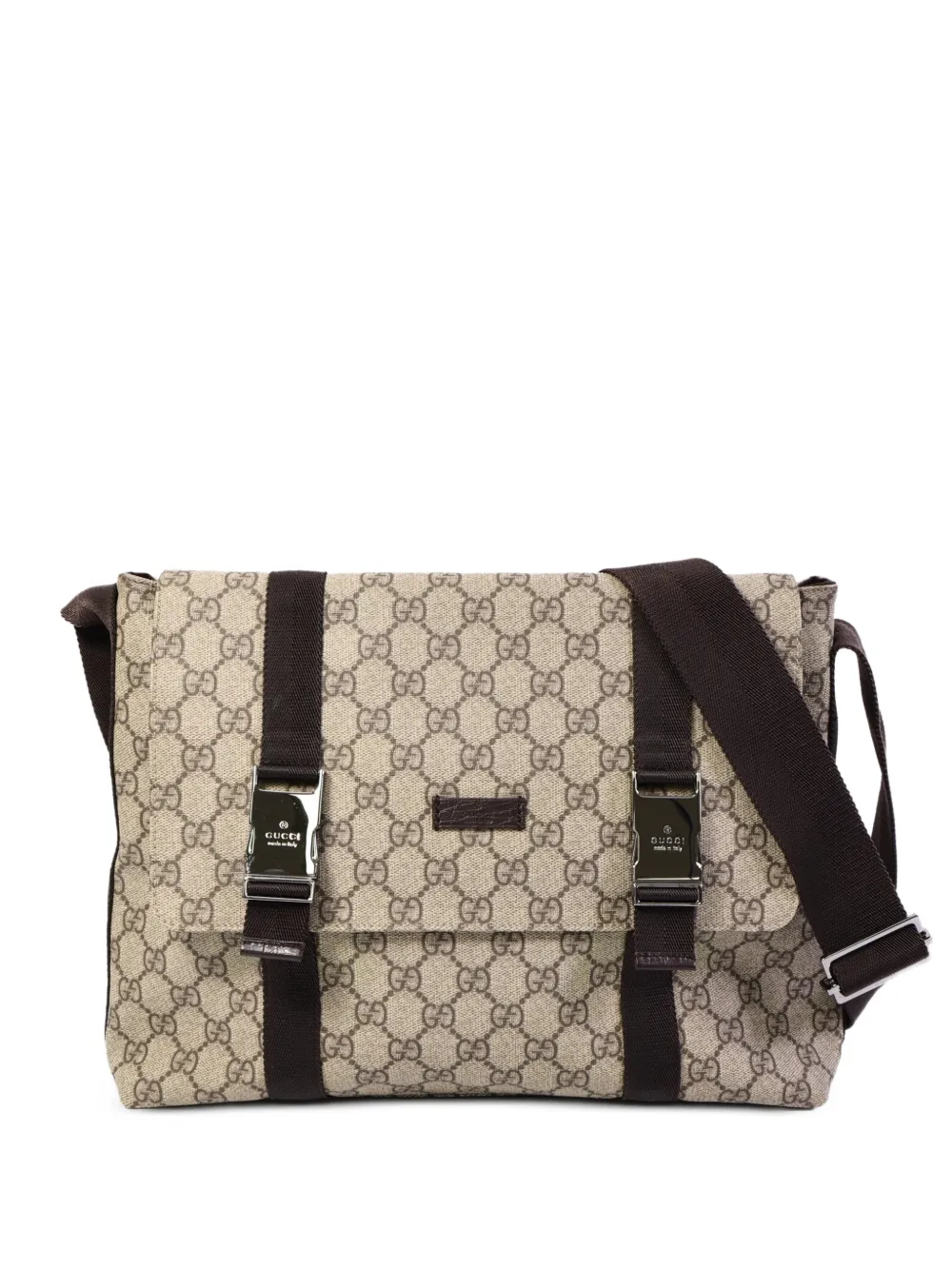 Gucci Pre-Owned GG Supreme buckle-fastening shoulder bag - Toni neutri