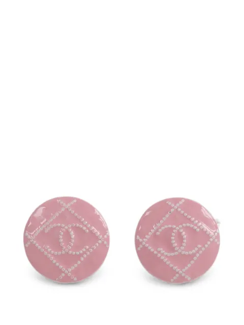 CHANEL Pre-Owned CC diamond-quilt earrings