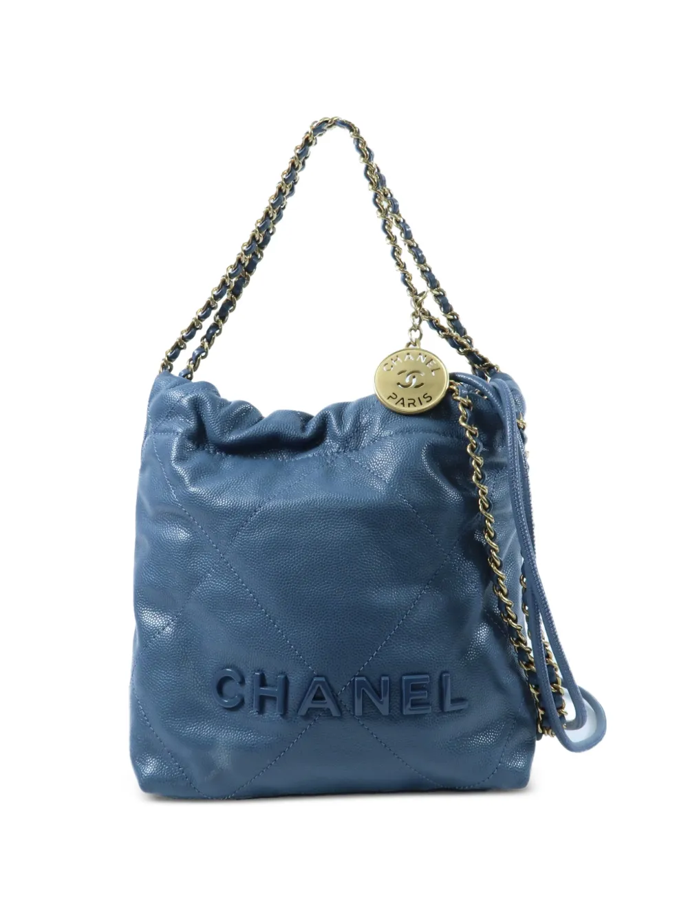 CHANEL Pre-Owned mini 22 chain shoulder bag - Blue