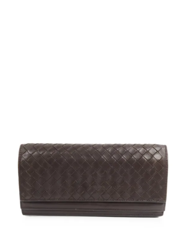 Bottega Veneta Pre-owned Intrecciato Leather Wallet in Brown
