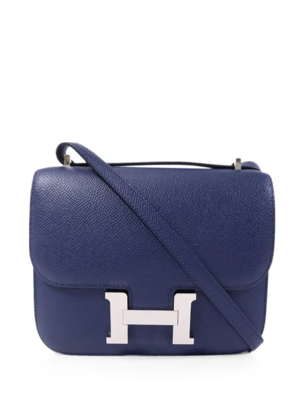 Hermès Pre-owned Constance Epsom Crossbody Bag in Blue