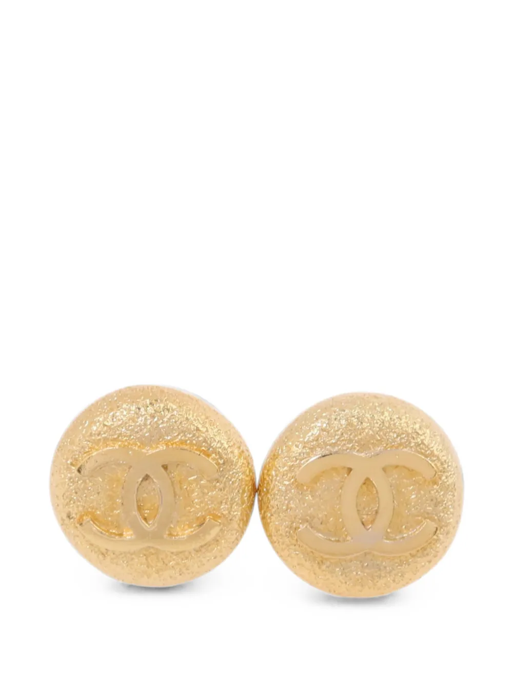 CHANEL Pre-Owned CC textured earrings - Oro