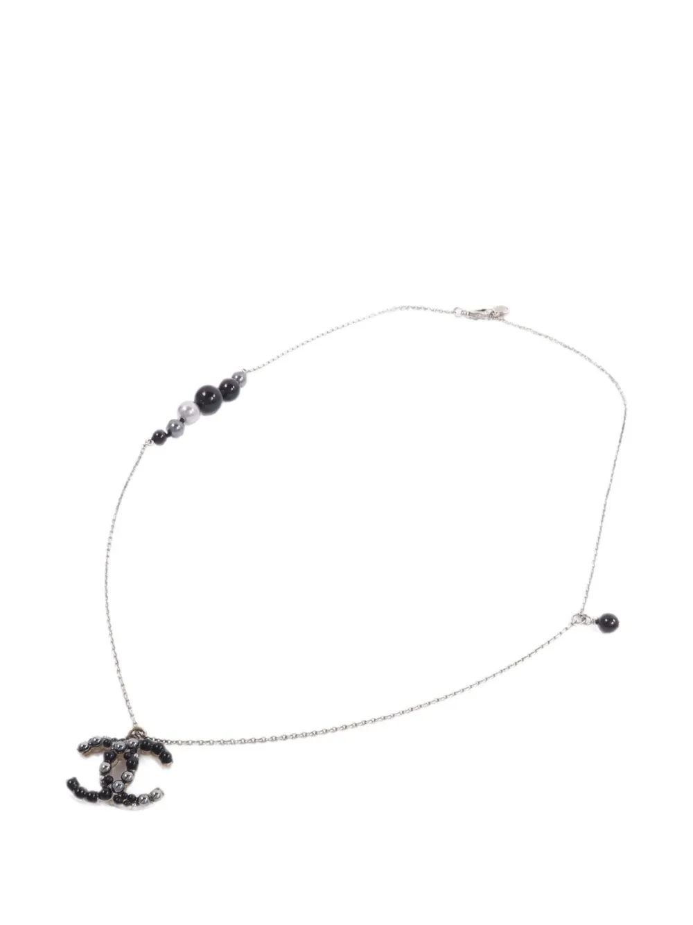 CHANEL Pre-Owned CC faux-pearl necklace - Argento
