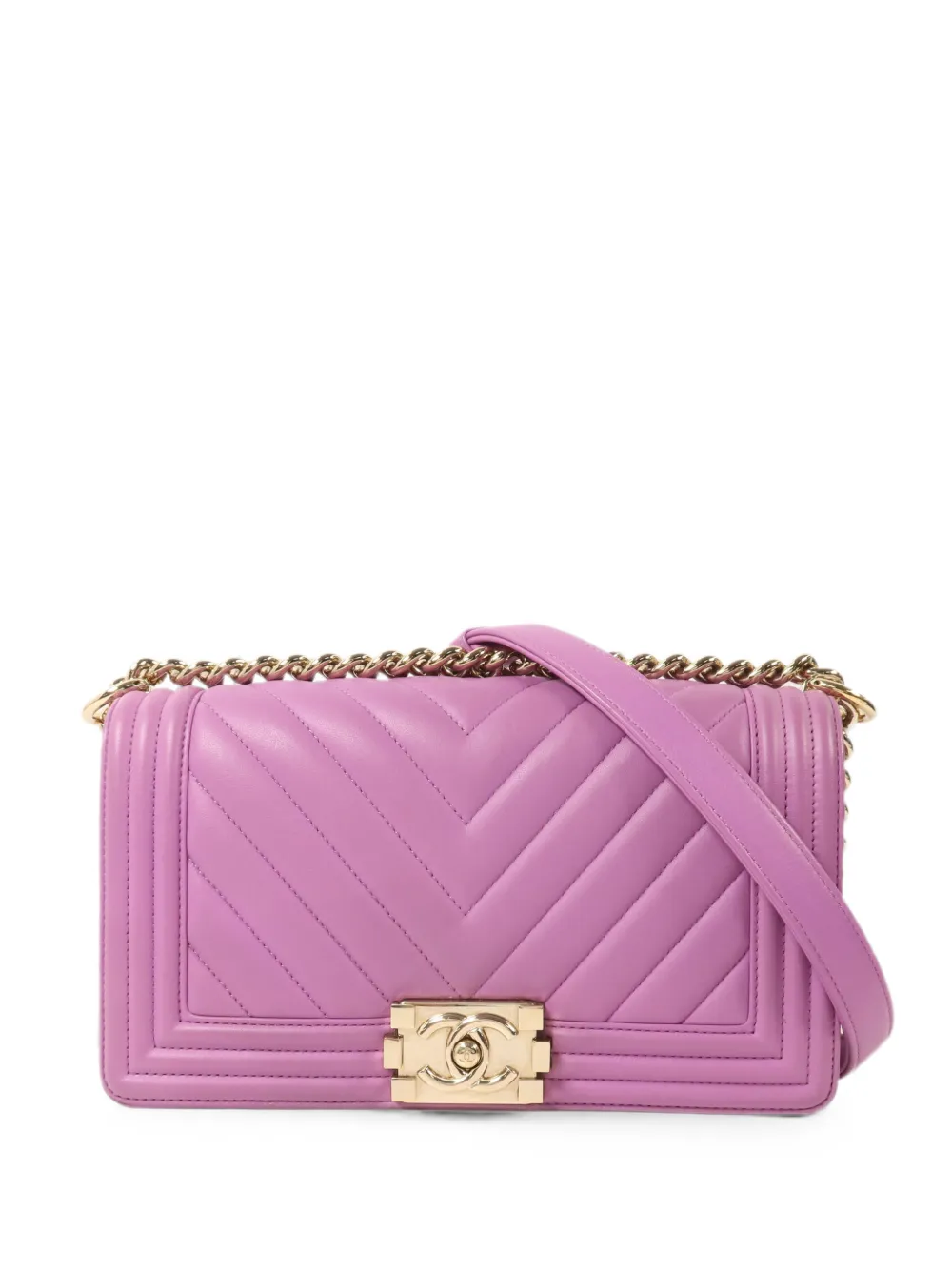 CHANEL Pre-Owned 25 Boy chevron shoulder bag - Viola