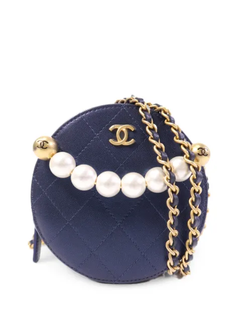 CHANEL Pre-Owned CC 펄 장식 크로스 백