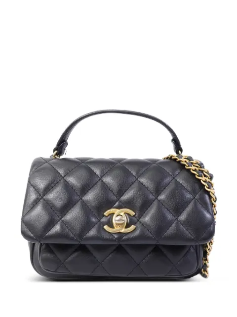 CHANEL Pre-Owned bolsa de hombro con cierre giratorio y logo CC