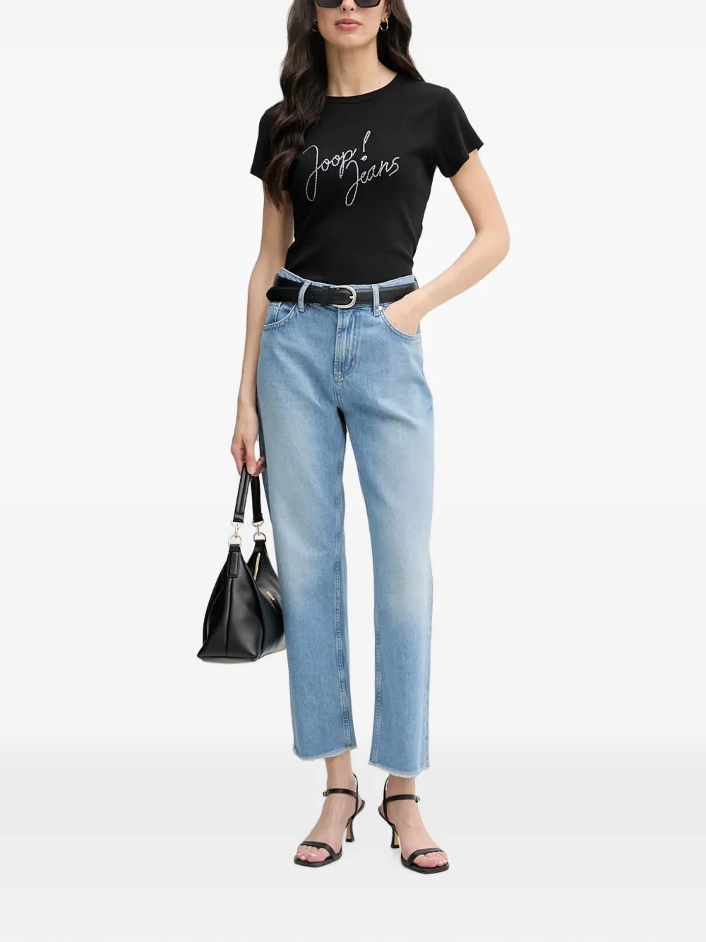 Joop! Gerafelde jeans met vervaagd effect Blauw