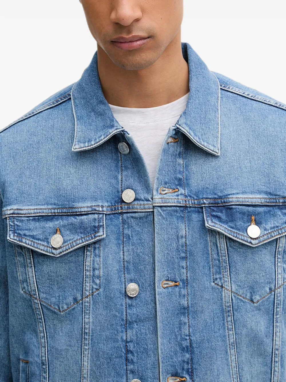 Joop! Jaxon denim jack met knopen Blauw