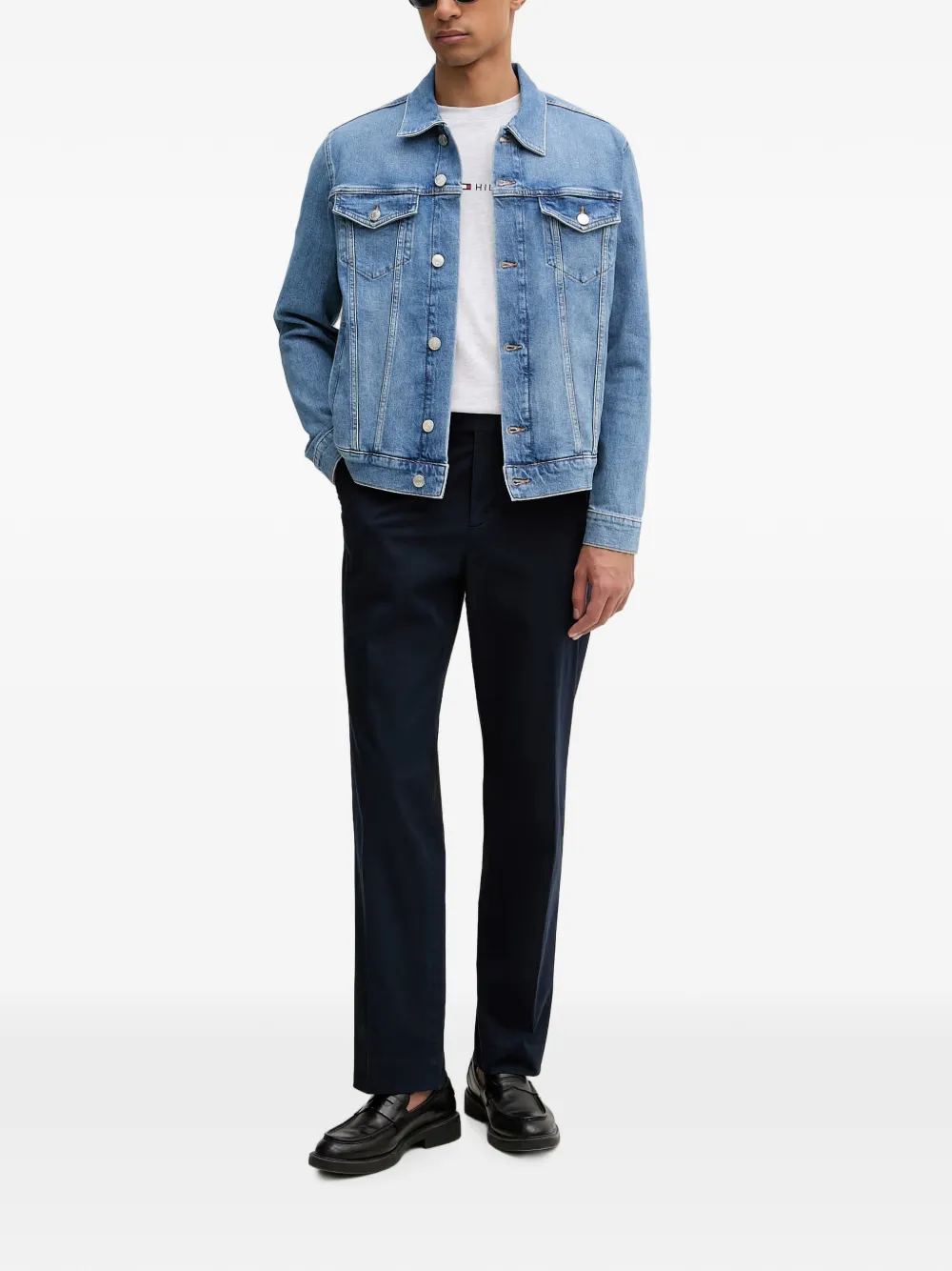 Joop! Jaxon denim jack met knopen Blauw