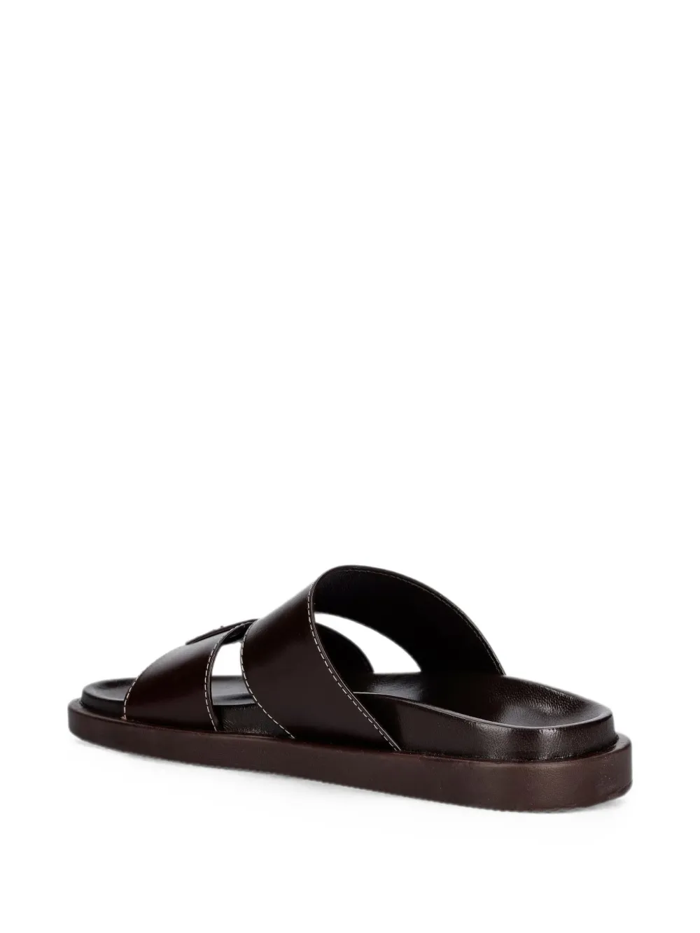 JONAK PARIS Westminster leren sandalen met contrasterende stiksels Bruin