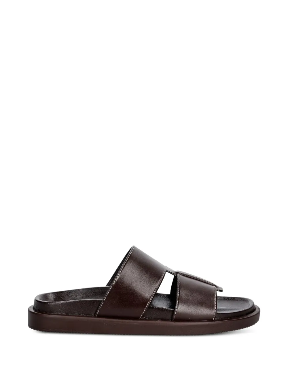 JONAK PARIS Westminster leren sandalen met contrasterende stiksels Bruin
