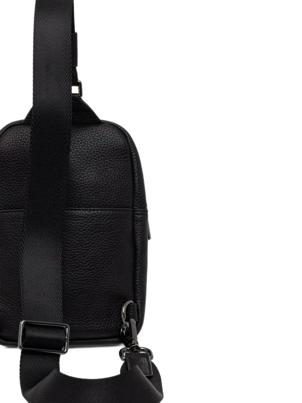 Joop! grained leather messenger bag Zwart