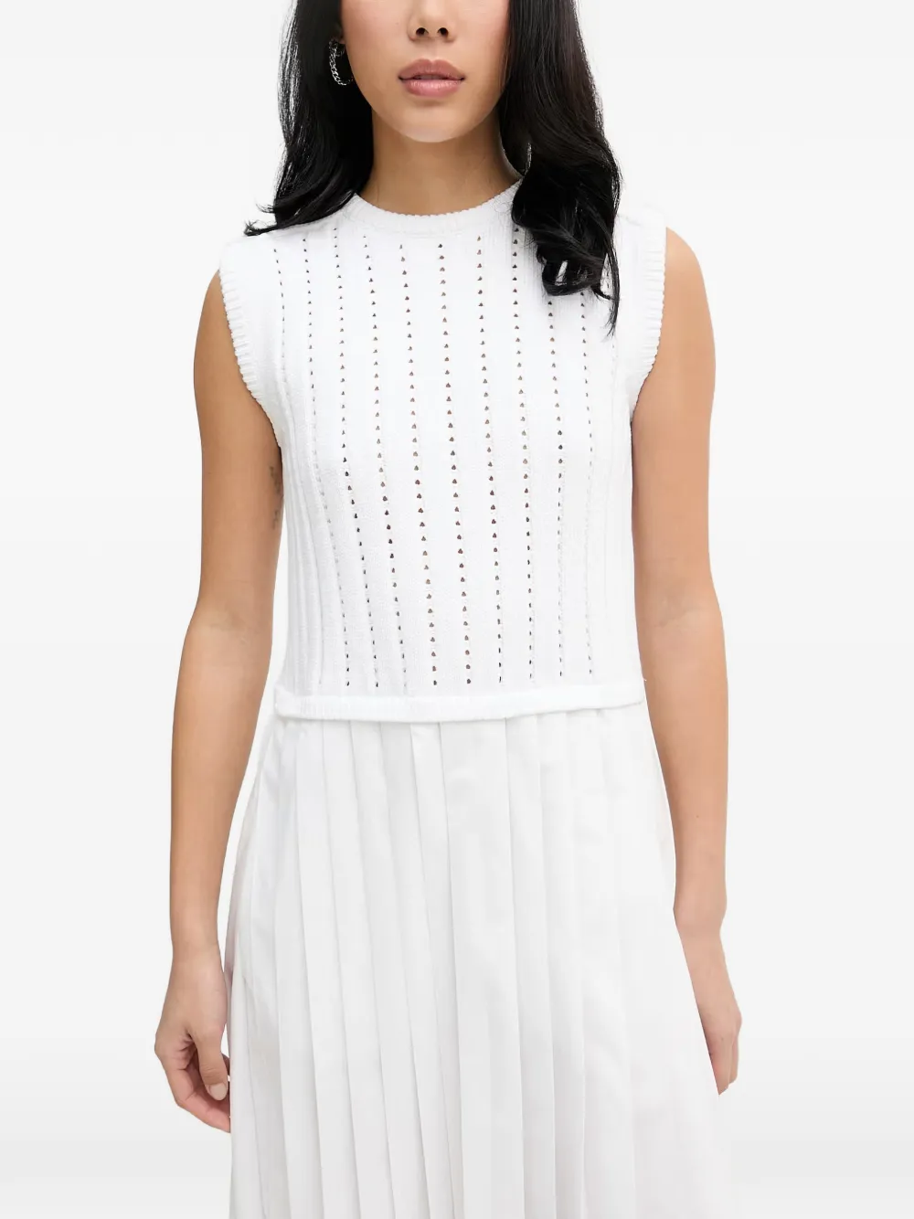 Iceberg pleated midi dress - White
