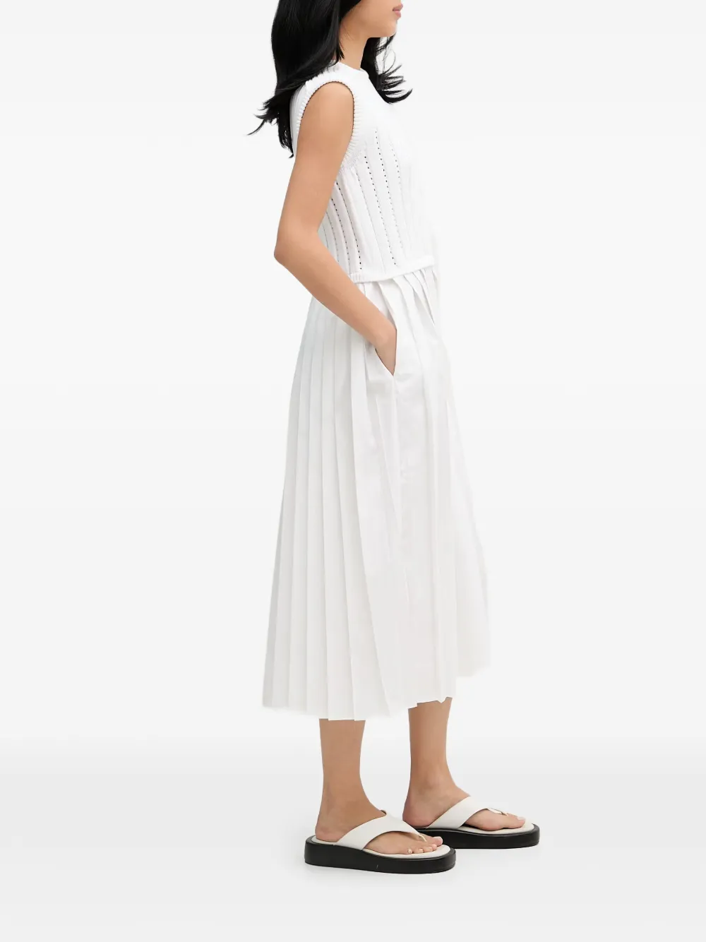 Iceberg Geplooide midi-jurk Wit
