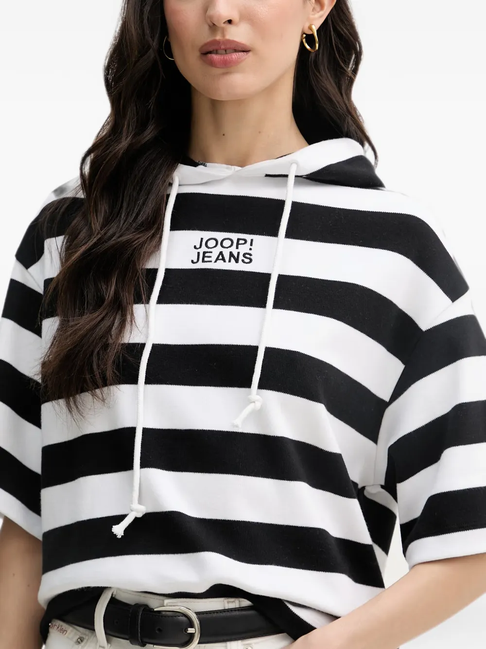 Joop! Hoodie met geborduurd logo Zwart