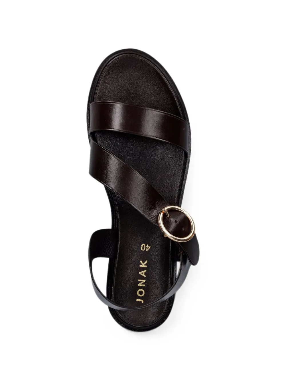 JONAK PARIS Wash buckle-fastening leather sandals Bruin