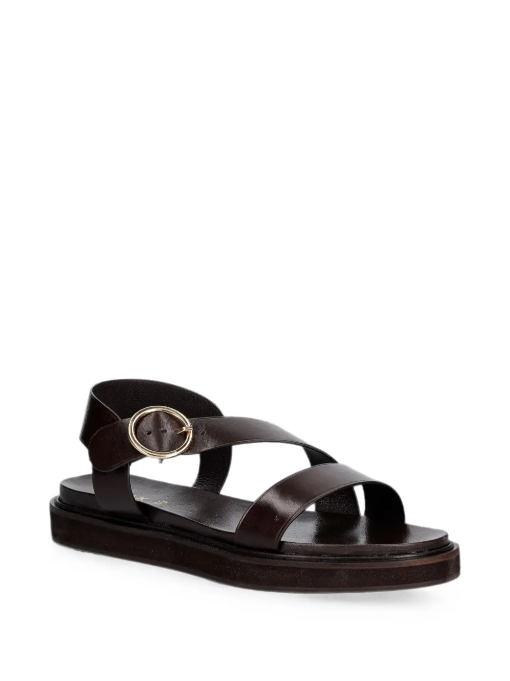 JONAK PARIS Wash buckle-fastening leather sandals Bruin