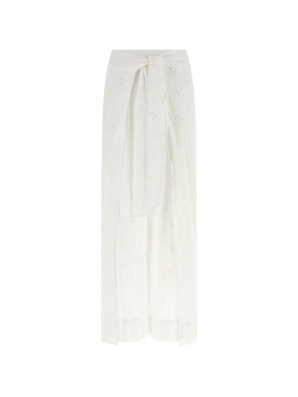Polo Ralph Lauren embroidered-lace wrap palazzo pants - Bianco