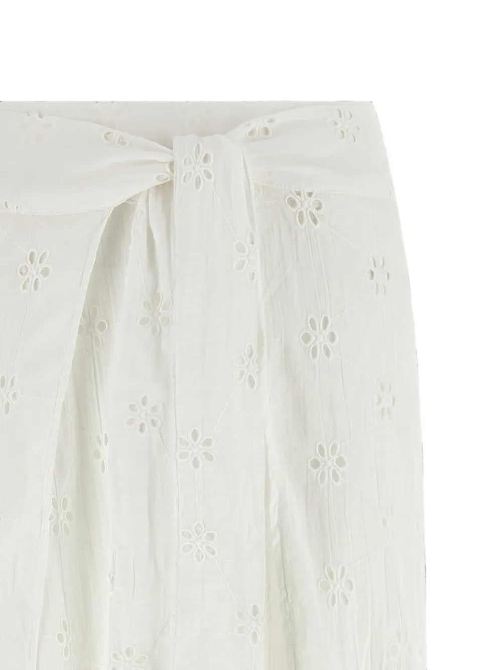 Polo Ralph Lauren Palazzo wikkelbroek met geborduurd kant Wit
