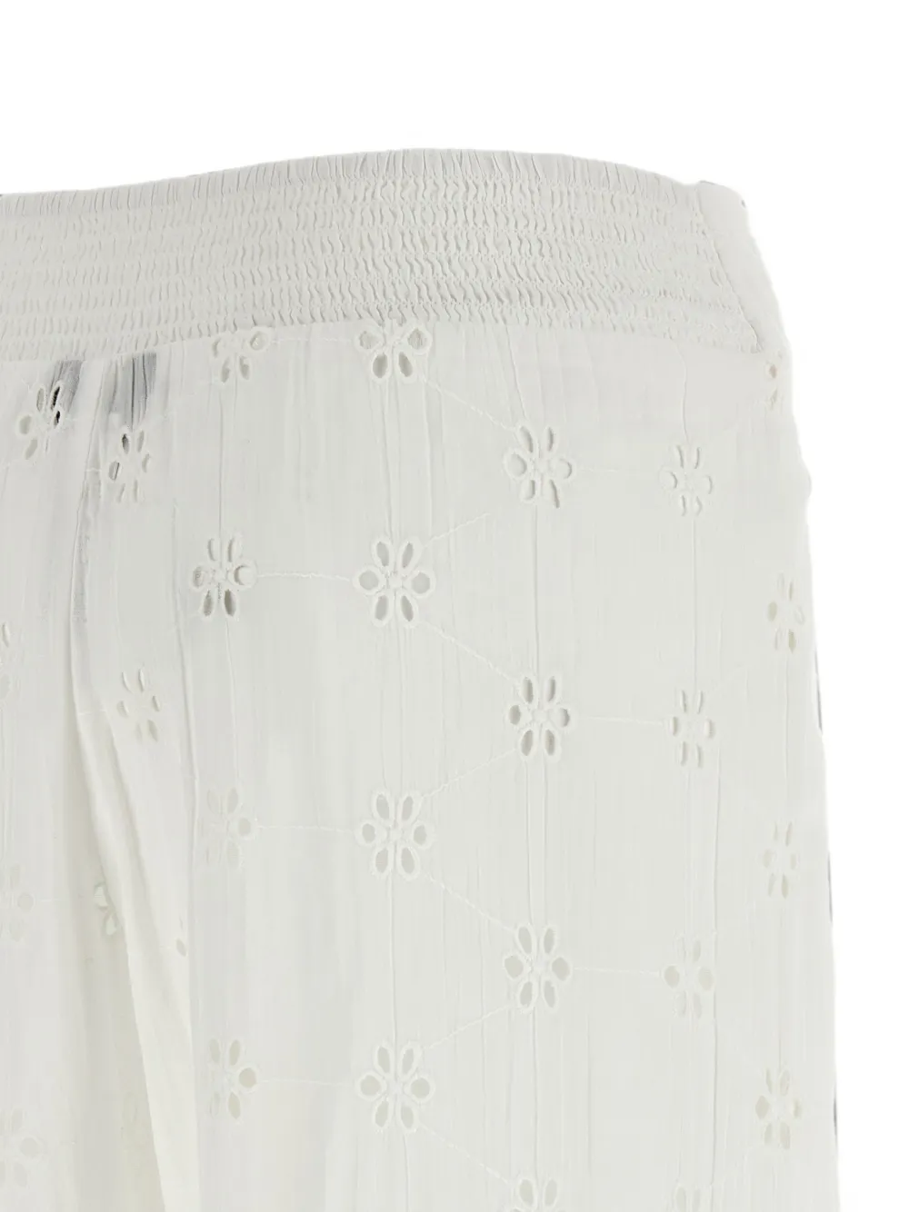 Polo Ralph Lauren Palazzo wikkelbroek met geborduurd kant Wit