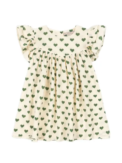 Konges Sløjd Coco heart-print ruffled dress