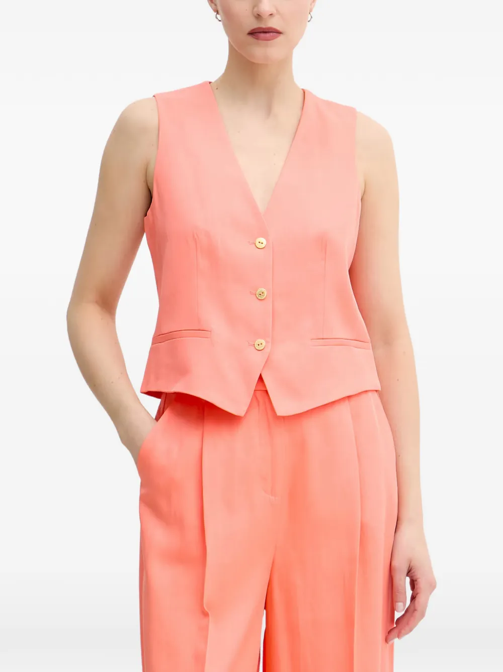 Lola Casademunt V-neck button-up waistcoat - Orange