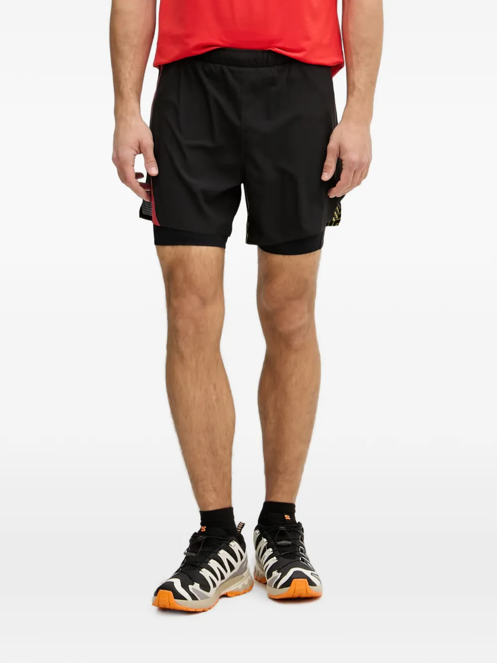 La Sportiva Flow 5" logo-print layered shorts - Schwarz