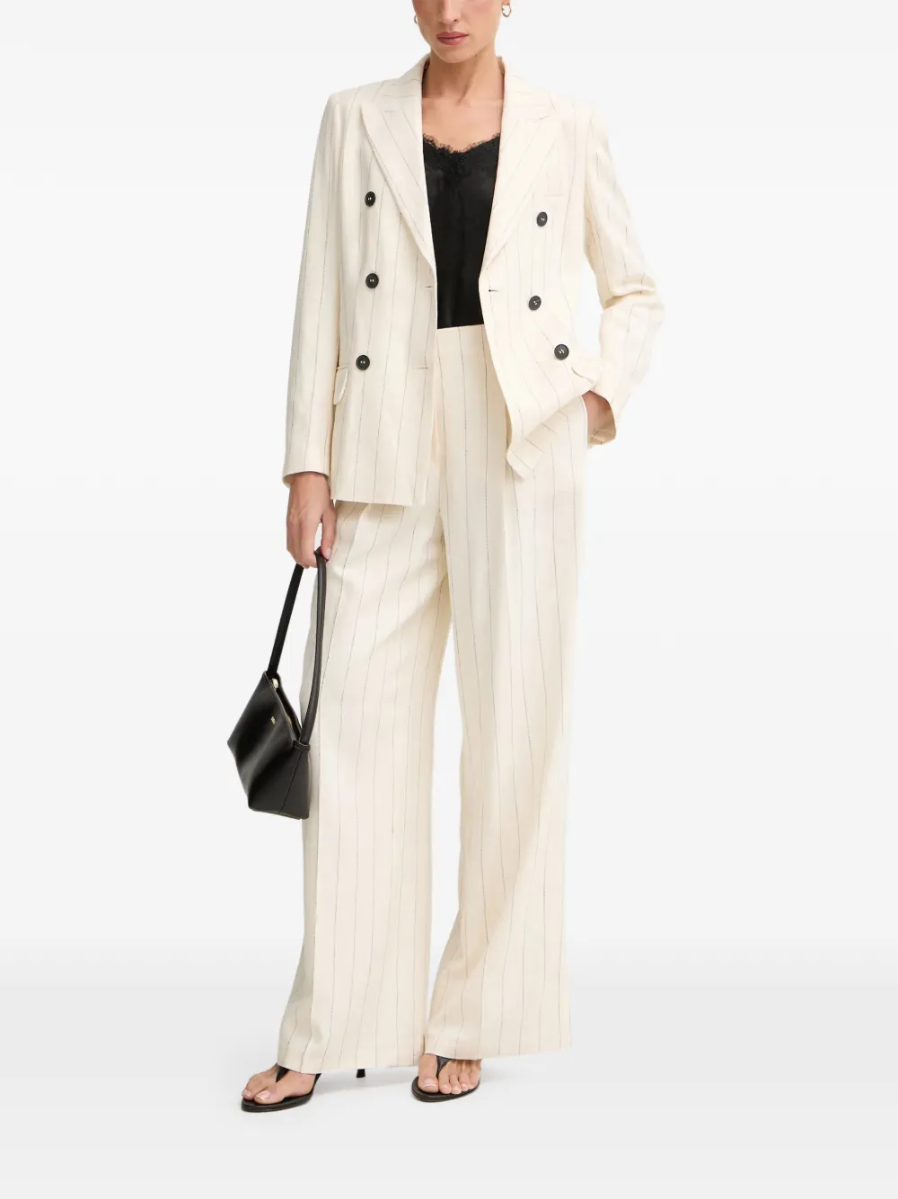 Marc Aurel Pantalon met krijtstreep Beige
