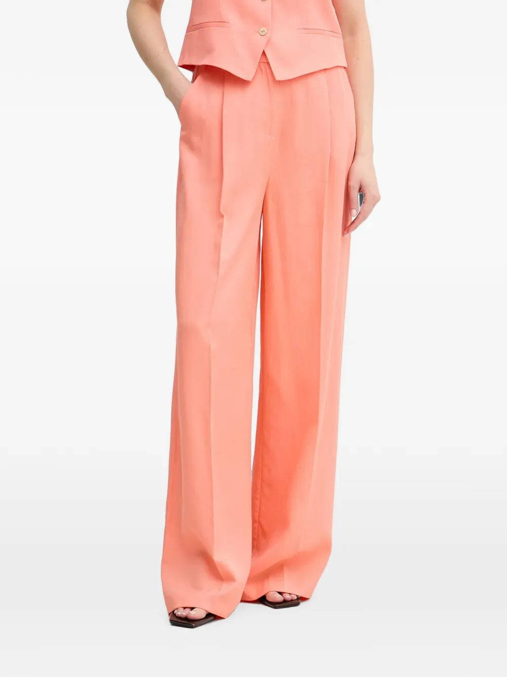 Lola Casademunt logo-plaque pleated palazzo pants