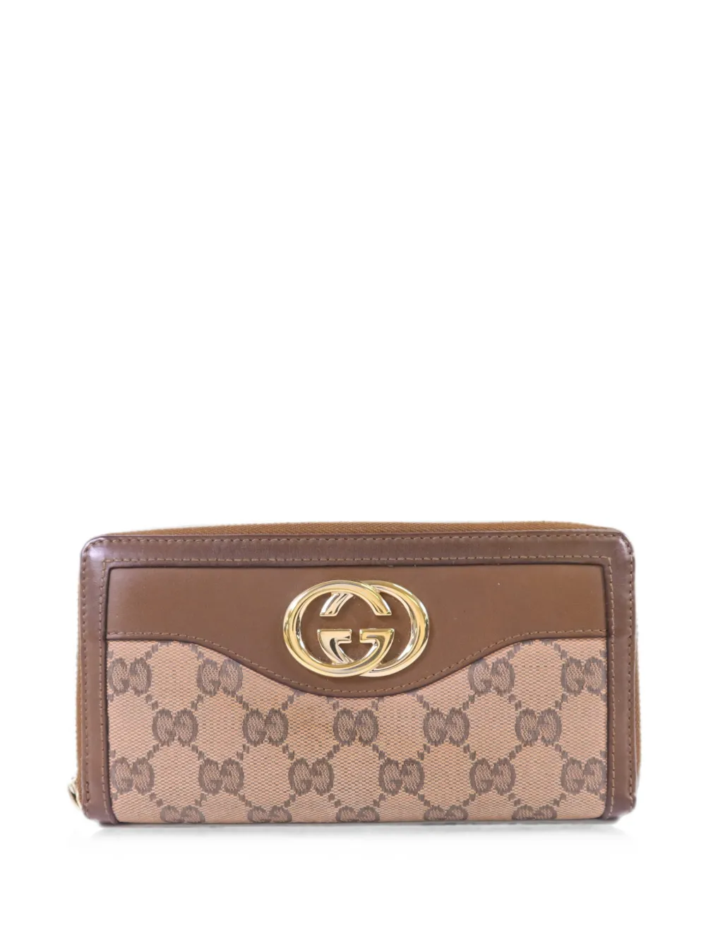 Pre-owned Gucci Logo-pattern Wallet In Neutral