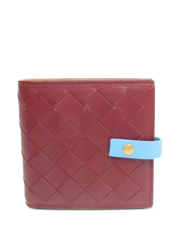 Bottega Veneta Pre-owned Intrecciato Leather Wallet in Red