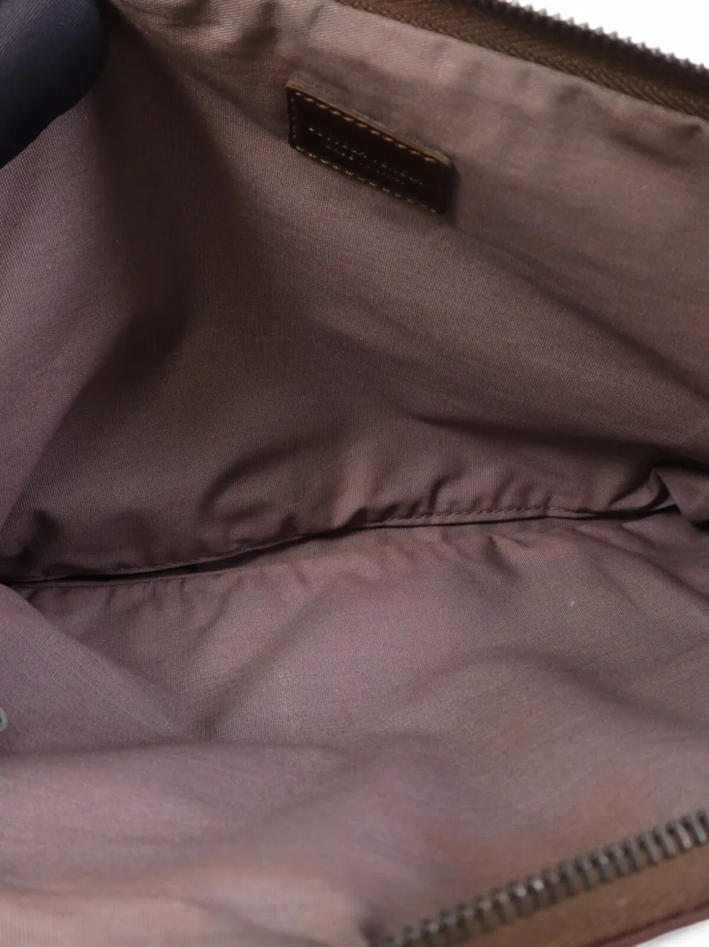 Bottega Veneta Pre-Owned Intrecciato clutch met ritssluiting en afwerking Bruin