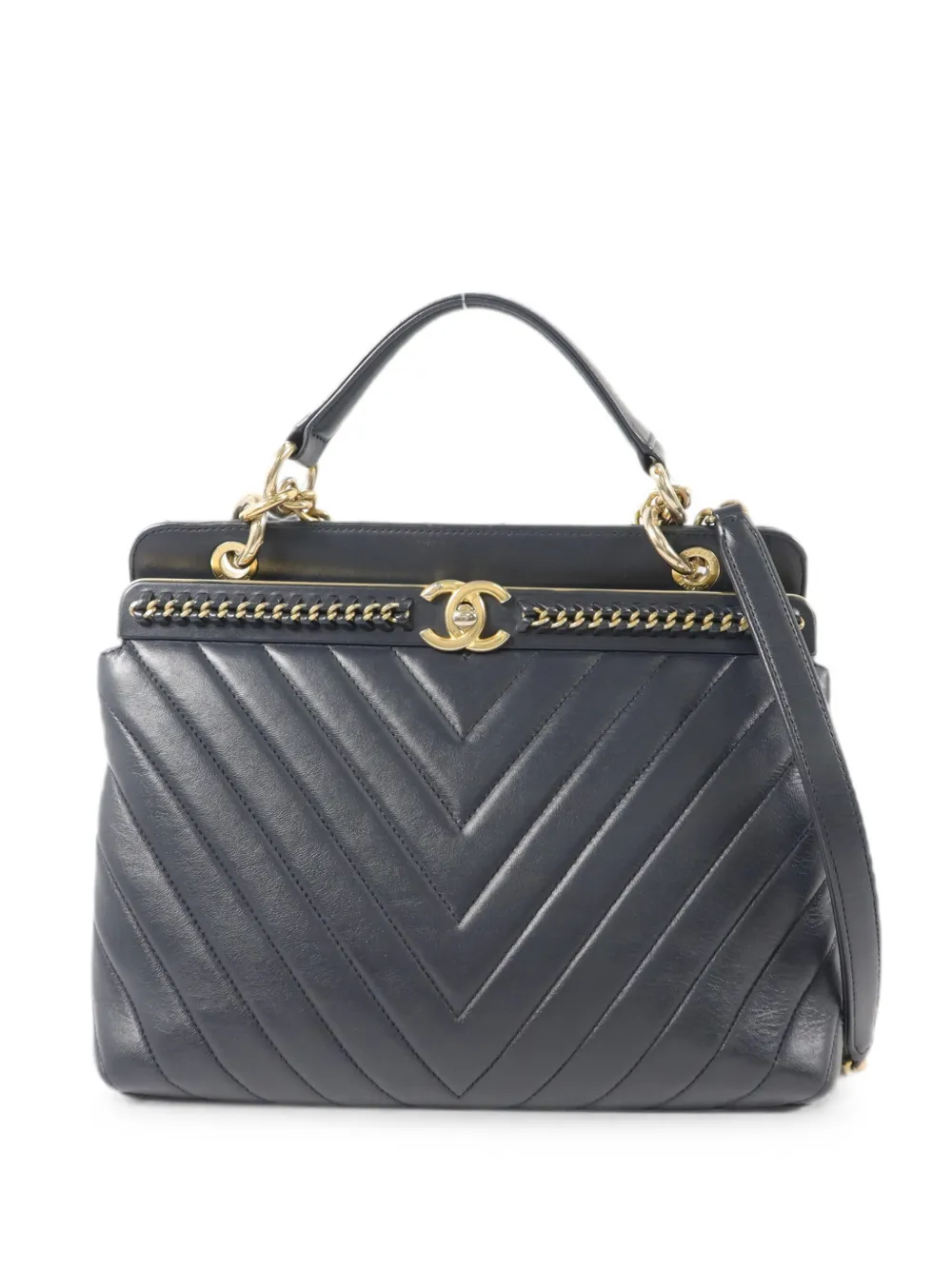 CHANEL Pre-Owned Chevron V Stitch shoulder bag - Blue