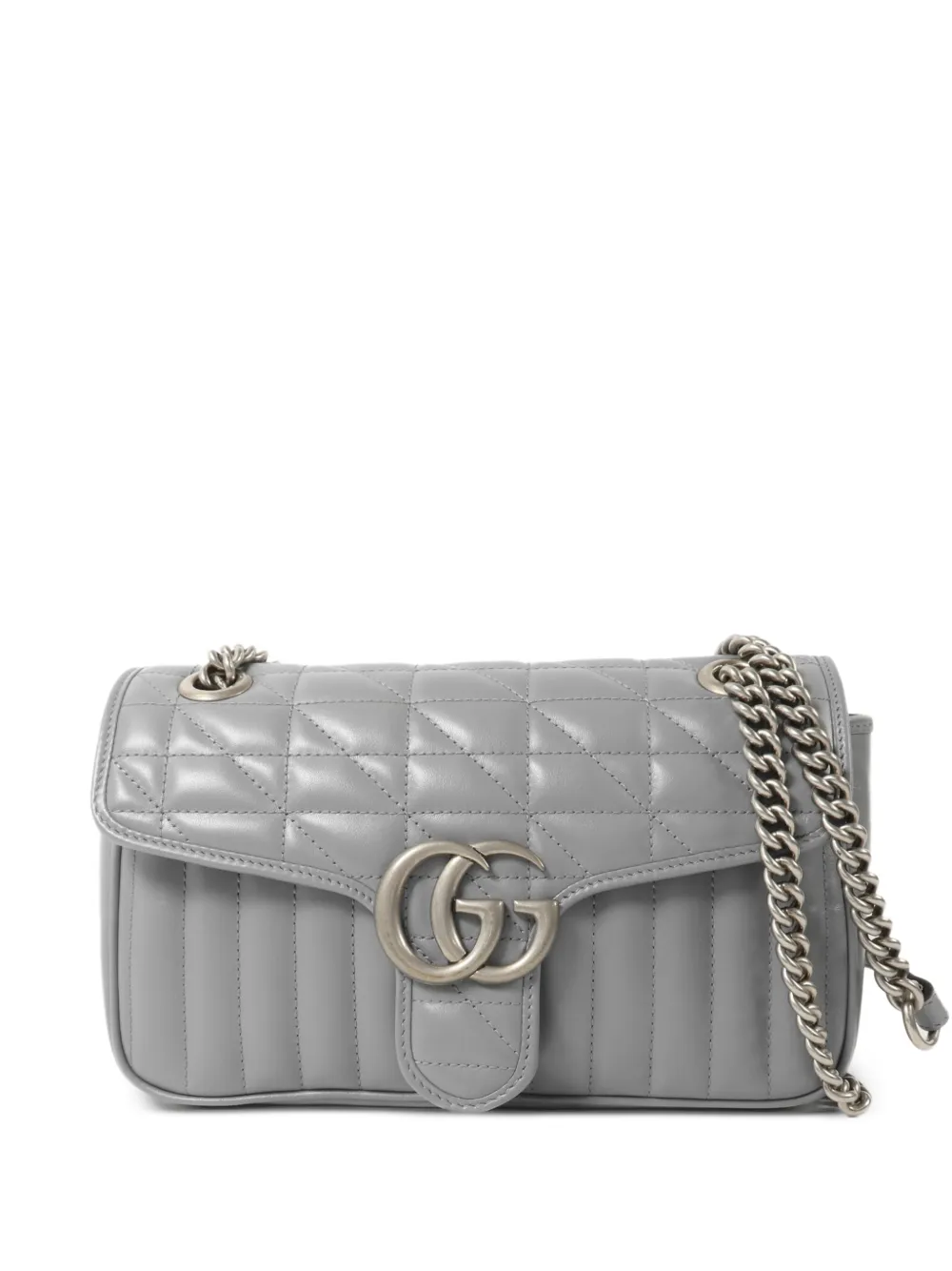 Gucci Pre-Owned Borsa a spalla GG Marmont con catena - Grigio