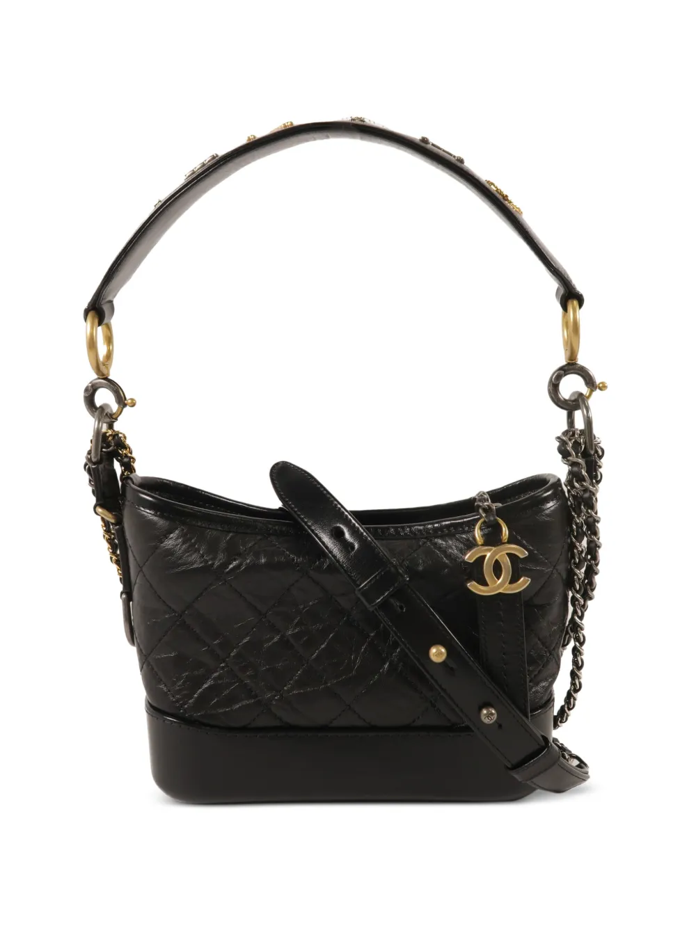 CHANEL Pre-Owned small Gabrielle quilted shoulder bag - Black