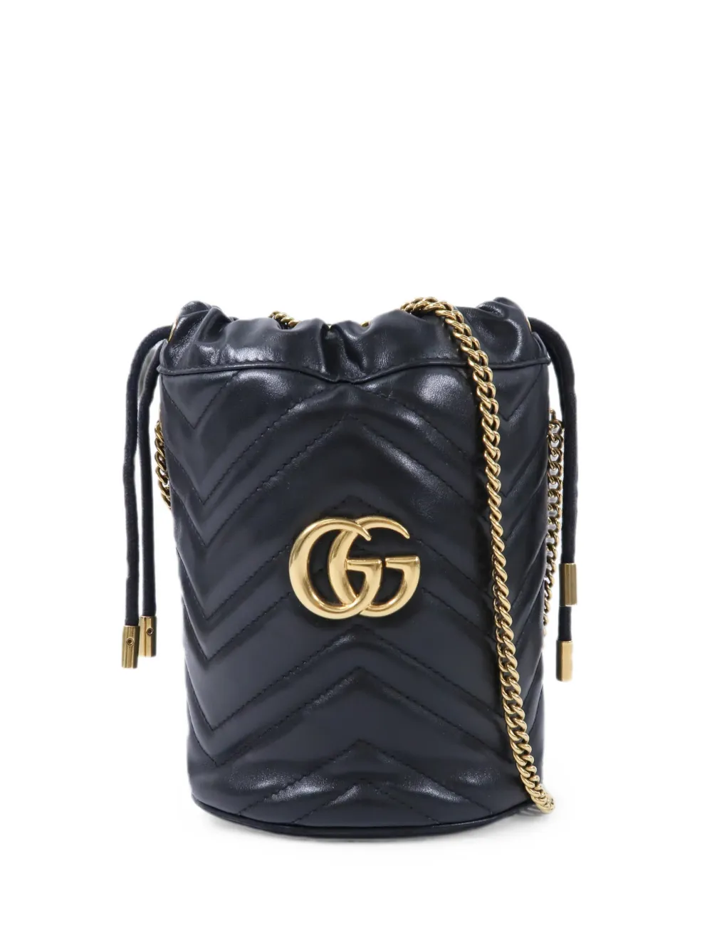 Gucci Pre-Owned Marmont drawstring-fastening bucket bag - Nero