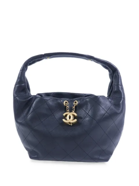 CHANEL Pre-Owned Hobo CC 绗缝logo吊饰小号手提包