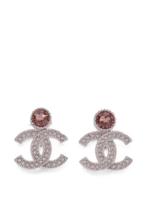 CHANEL Pre-Owned CC crystal-embellished earrings