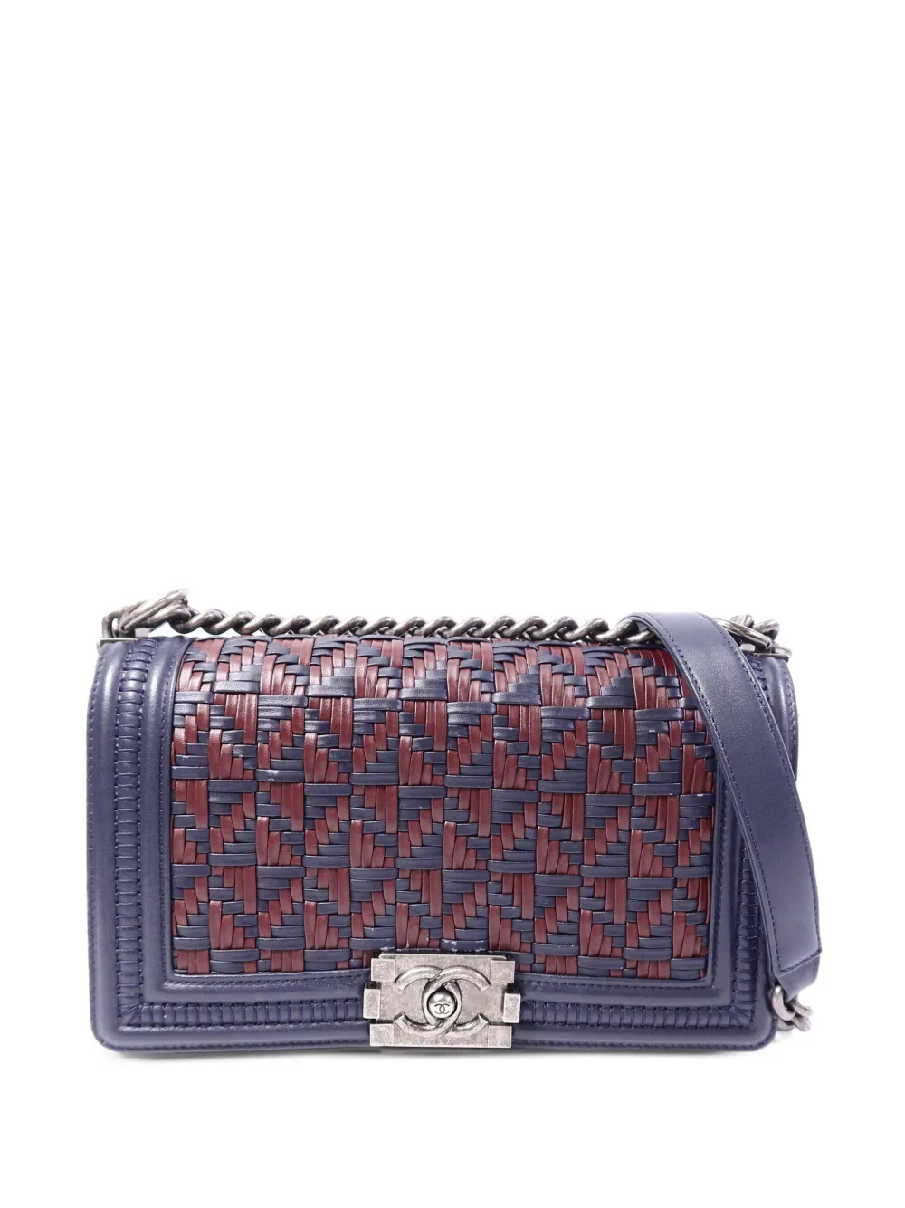 CHANEL Pre-Owned Boy woven shoulder bag - Blue